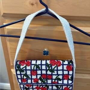 Cherry Patterned Beaded Bag